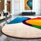 Handmade Multicolor Wave Abstract Living Room Rug